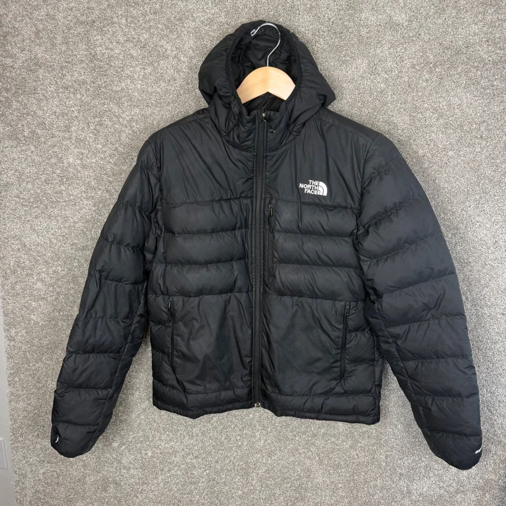The North Face Aconcagua 2 Down Puffer Hoodie Mens Medium 550 Fill Jacket FLAW